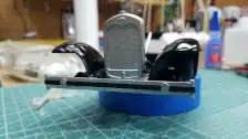 Front view of radiator, front bumper and front suspension