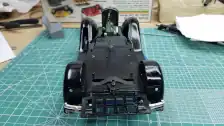 Rear view of the Fender-Frame, rear bumper and luggage carrier installed