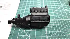 Right side of the engine block, head, oil pan and water pump