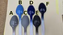 Test spoons showing body colors with interior colors
