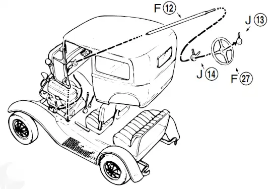 Instruction sheet step 21, placing the body on the frame