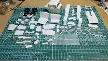 Most parts have been removed from the sprues