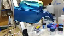 Bottom half of body painted