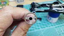 Steering wheel is detailed