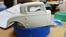 Body paint is stripped off