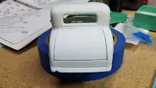 Body paint is stripped off