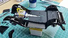 Fenders are mounted on the frame