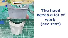 The hood needs a lot of work