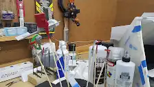 Engine parts are painted