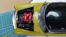 Completed build - Looking down at the engine
