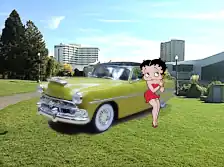 Completed build superimposed with city line in the back ground with Betty Boop