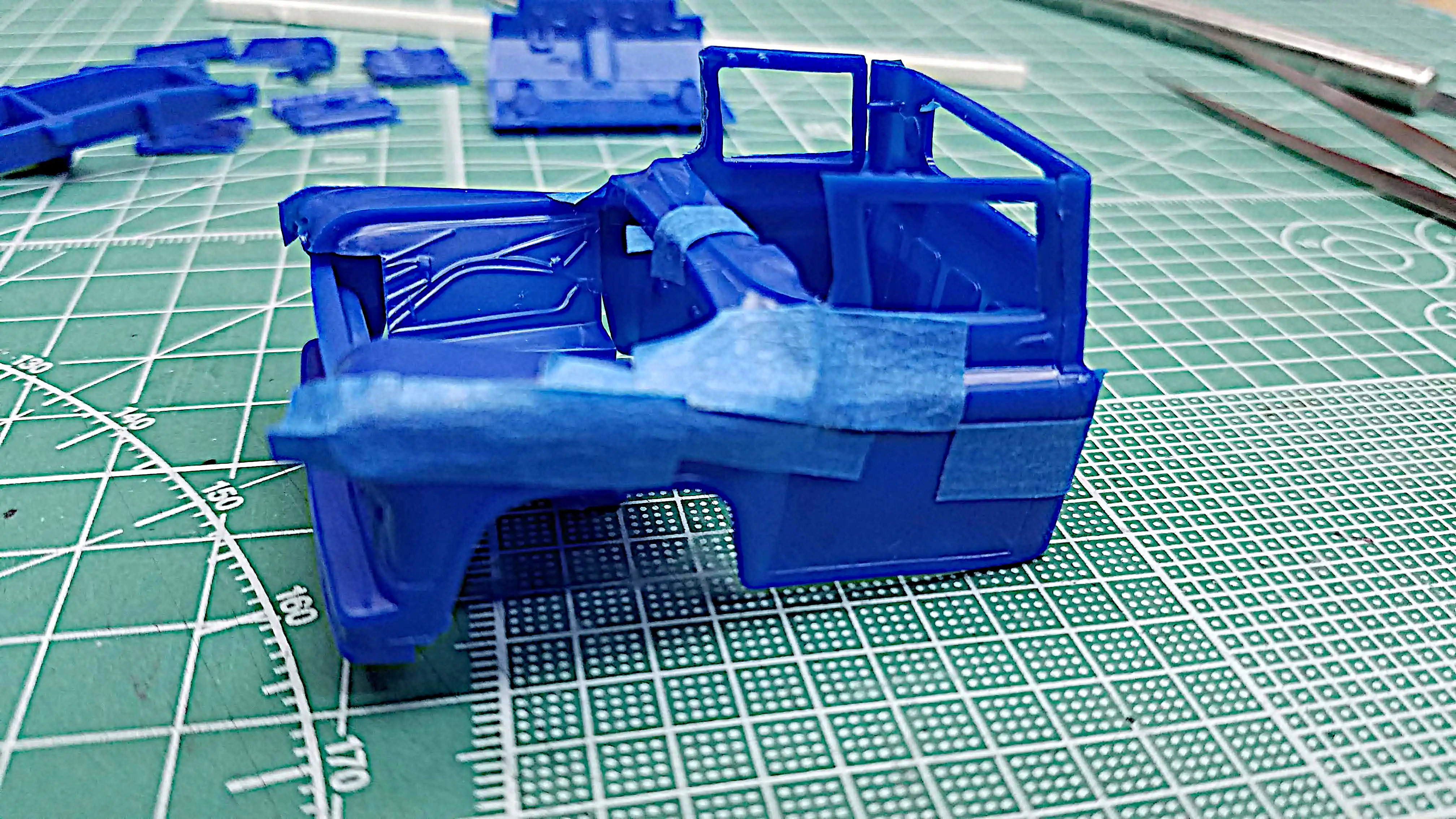 Truck cab is dry fitted
