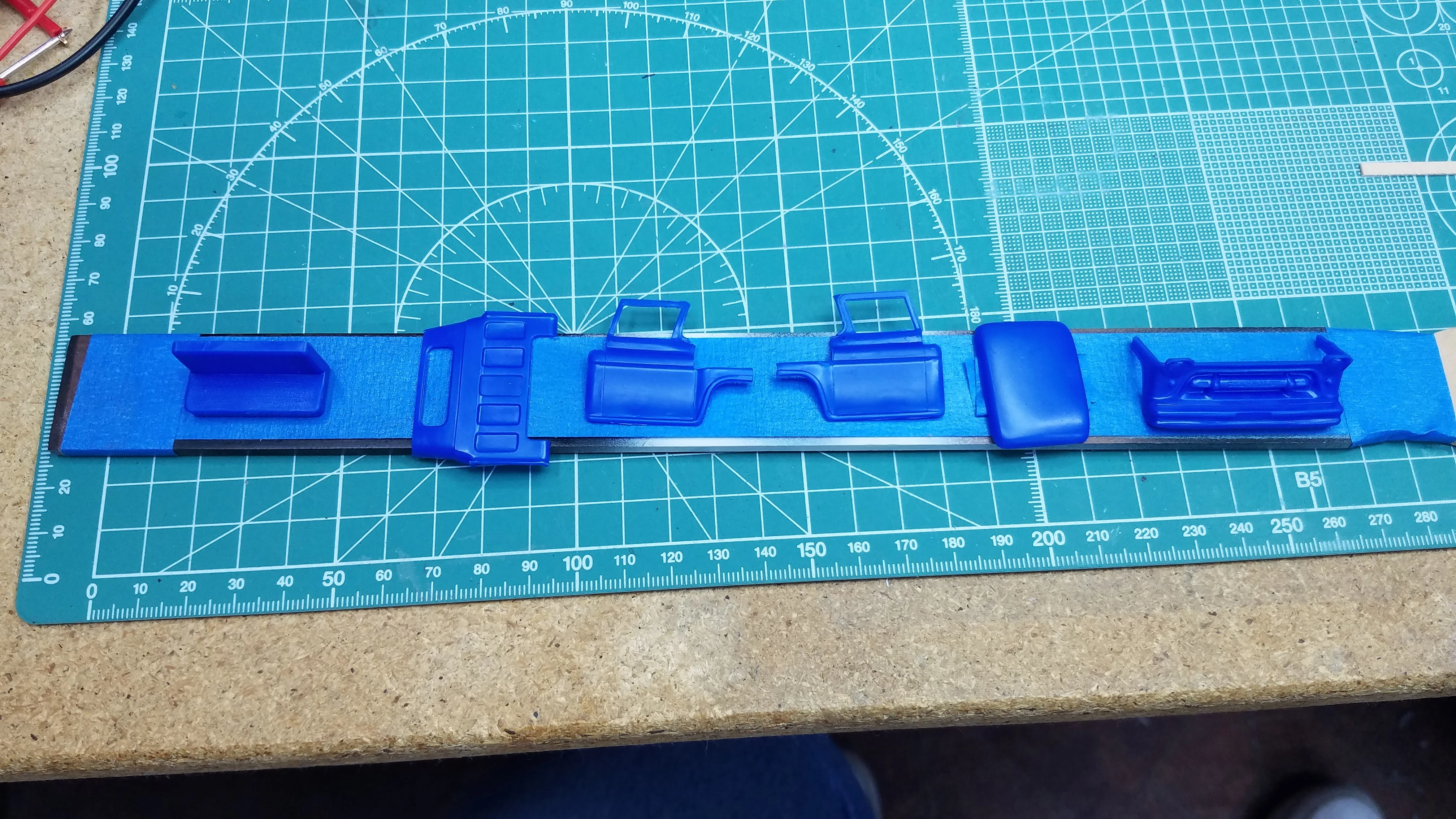 Cab parts are ready to be primed