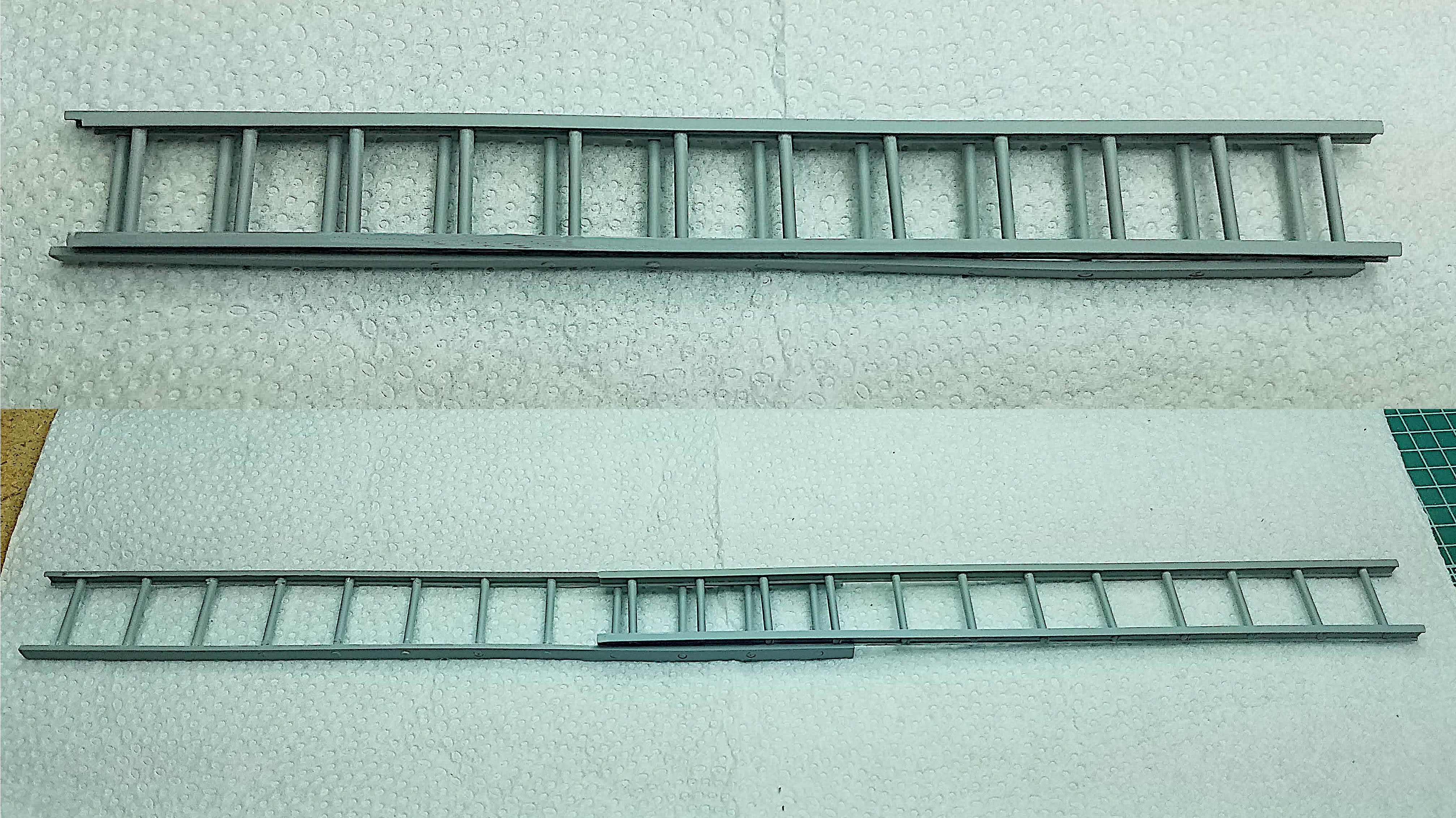 A scratch built 1:24 scale 24-foot extension ladder