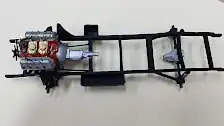 Top view of the frame with the engine mounted