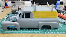 Side panels masked so that body can be painted