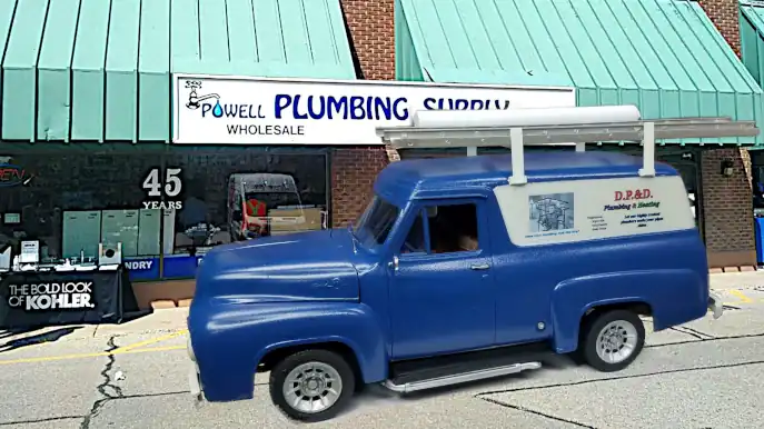 My finished 55 panel truck superimposed by plumbing supply