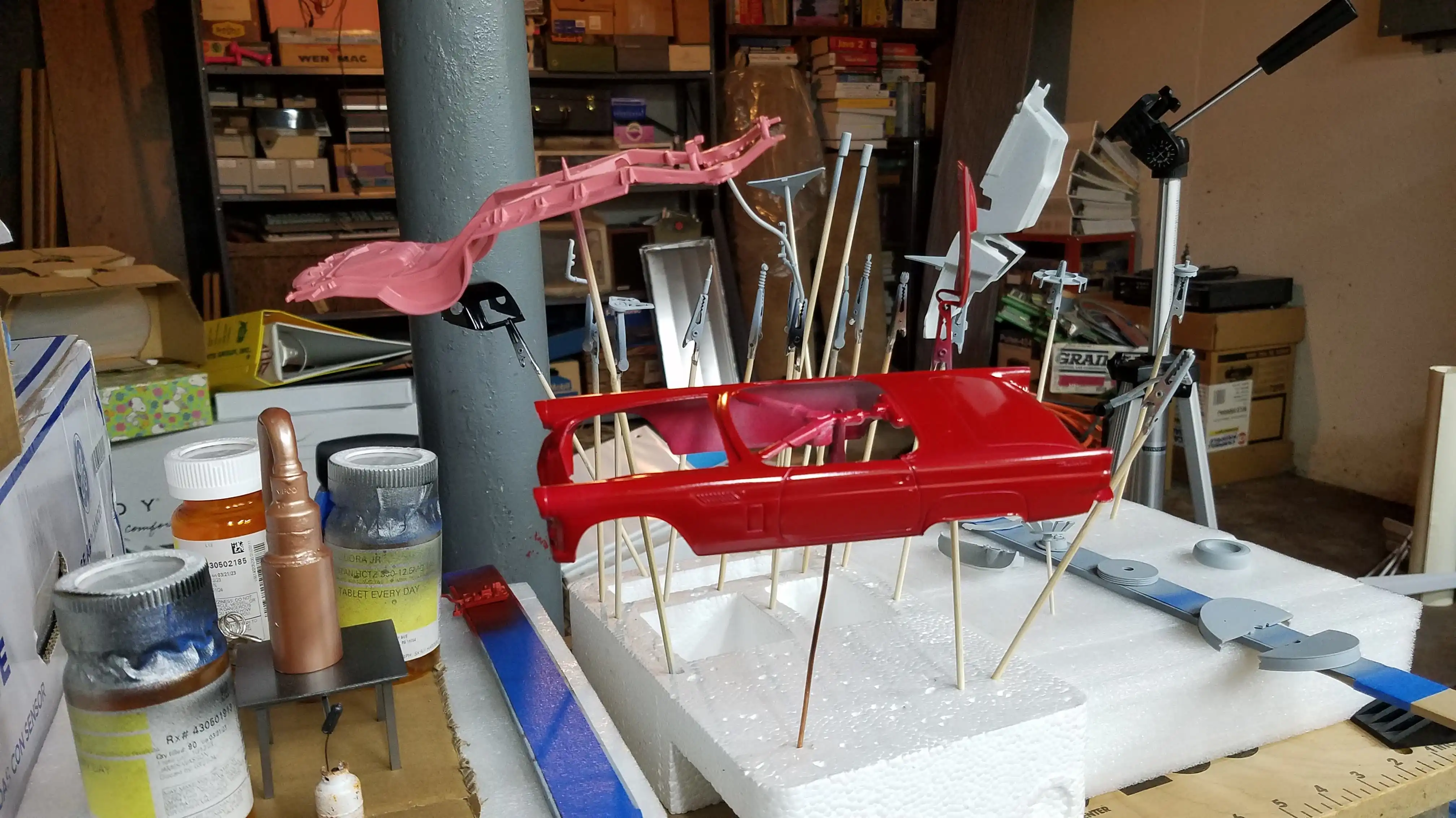 Another view of the body and undercarriage after painting