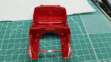 Interior is painted red to match the body