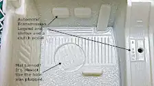 Injector pin marks and transmission marking in the interior tub