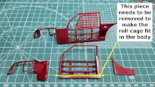 Bottom strip of roll cage must also be removed