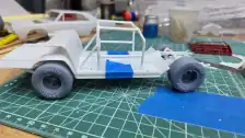 Right side of frame and roll cage shown the stance