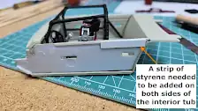 Styrene strip added to interior tub