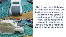 Trunk lid and hinge installed, but it's not right