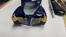 Headlights are glued in place