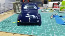Left tail light rotated while glue was drying