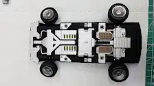 Bottom view of the chassis with wheels in the flying position