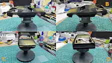 Masked body airbrushed with flat black