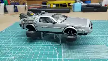 Back to the Future II DeLorean with wheels in flying position, right side