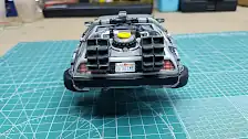 Back to the Future II DeLorean with wheels in flying position, back side