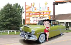 1954 Hudson Hornet Club Coupe by Drive-in with Betty Boop