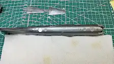 Gluing the fuselage halves
