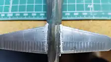 Heavy putty on tail wings to fuselage joint