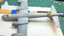 Filing and sanding the putty around the turrets