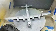 Airbrushed plane with natural aluminum